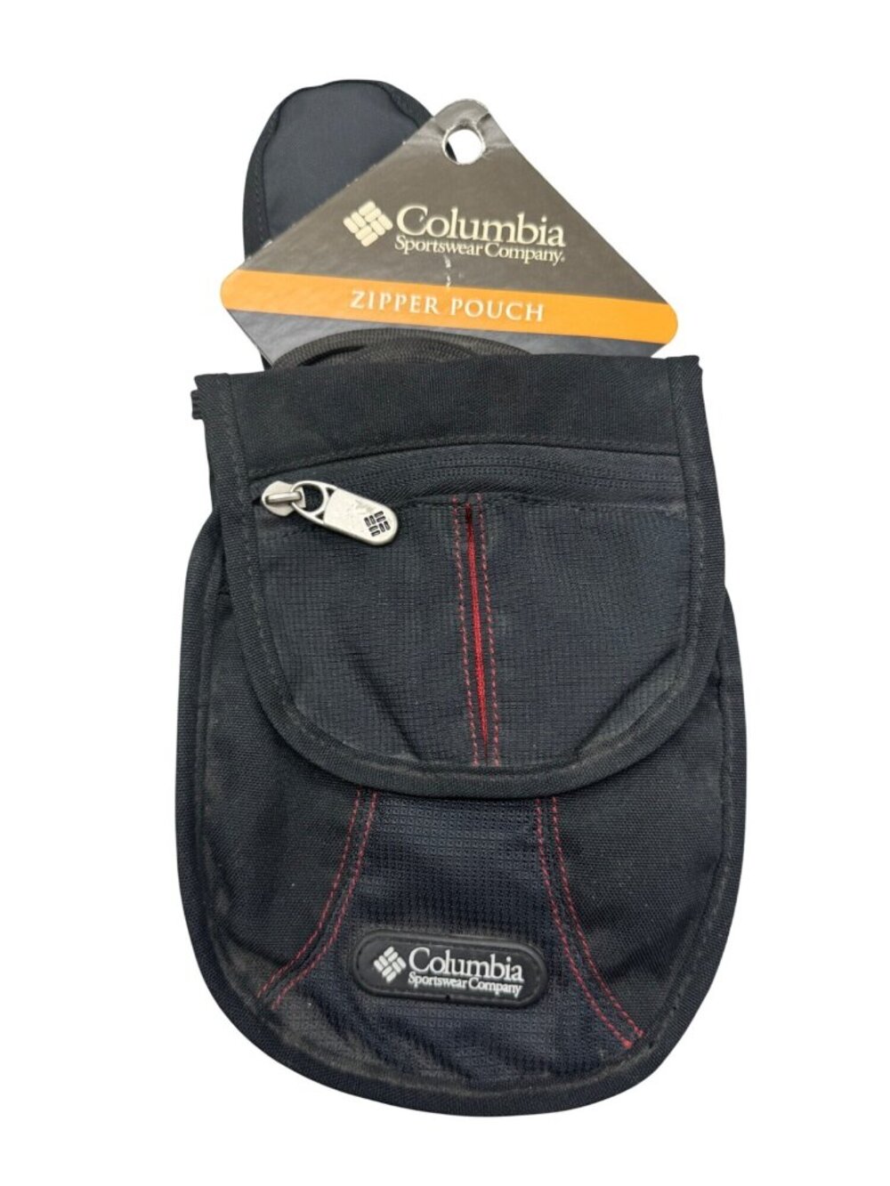 Columbia Sportswear Zipper Pouch Black & Red Nylon Travel & Outdoor Bag READ NEW